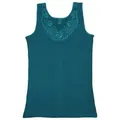 Toker Collection® Achselhemd Damen Unterhemd mit extra breiter Spitze (1 Stück, einzeln gepackt) Spitze in vielen Varianten grau 44/46
