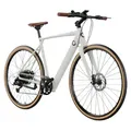 28-Zoll-Stadt-Elektrofahrrad mit 70 km* Reichweite, Shimano Altus 8-Gang-Schaltung, polierten Schweißnähten und doppelter hydraulischer Bremssche... - Weiß