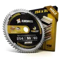 HM Kreissägeblatt 254x30 Z60 Wechselzahn für Holz - Feinschnitt. AMBOSS WERKZEUGE® Sägeblatt 254mm komp. zu Bosch GTS 10. PTS 10. PTS 100 T.GTS 254 Woodster ST110 Triton TWX7CS001 Einhell TE-SM 36 10