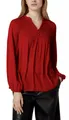 Lauren Ralph Lauren Blusentop Plisseebluse Lockere Passform - Stehkragen - Kurze Knopfleiste - Plisseefalten