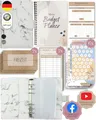BeginnerBudget® Budget Planner Deutsch - Starterset mit Sparchallenge Budgetplaner - Sparen mit Umschlagmethode + Anleitung - Ringbuch A6 - Binder A6 Marmor-Style (Weiß (mit Budgetplaner))