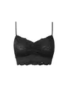 Snocks Spitzen BH - Damen Bustier Spitze, Ohne Bügel, Verstellbare Träger, Elastischer Bund - Angenehm Weiche Material, Sinnliches Design - Gr. XL - Farbe Schwarz