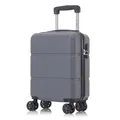 YONSLY Trolley Reisekoffer Suitcase, Rollkoffer Handgepäck mit 4 Rollen 360°, Hartschalenreisekoffer, Zahlenschloss, Weicher Gummigriff (S, Grau)