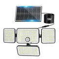 Realky Solarlampen für Außen mit Bewegungsmelder,Solarleuchte mit 288LED Solar Strahler IP65 Wasserdichte Aussenleuchte mit 5m Kabel für Garage, Carport, Garten, Terrasse, Haustür, Veranda,Straßen