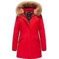 REPUBLIX Winterjacke LEXIE Damen Gefütterte Dicke Winter Jacke Mantel Parka mit Kapuze rot L