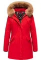 REPUBLIX Damen Gefütterte Dicke Winter Jacke Mantel Parka mit Kapuze RJ-8013 Rot L