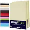 Buymax Spannbettlaken 2-er Set, Doppelpack, Bettlaken, Jersey 100% Baumwolle, Gummizug: rundum, (2 Stück), Pflegeleicht und Atmungsaktiv in Verschiedenen Farben und Größen beige 80 cm x 200 cm