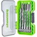 Greenworks Bohrmaschinen Bits (11 Bits umfassendes Set mit silberner und schwarzer Lackierung aus Holzspiralbohrer und von 4mm bis 25mm passend für alle Bohrmaschinen und Akku-Schrauber)