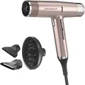GA.MA Italy Professional, iQ1 Perfect, Ultraleichter Haartrockner mit bürstenlosem Motor mit 110.000 U/min, Oxy-Active-Technologie für glänzendes, kräuselfreies Haar, 1600 W Leistung, Gold-Rosa
