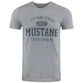 MUSTANG T-Shirt Basic Print Tee (1-tlg) aus 100% Baumwolle grau XL (56/58)