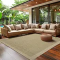SIMPEX Outdoor Teppich Wetterfest Terrasse Balkon Garten Küchenteppich Einfarbiges Design Flachgewebe Sisal Look Waschbarer Teppich, Größe: 240 x 340 cm, Farbe: Grün