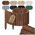 Floranica Palisade Flexible Rasenkante Rollborder Beeteinfassung Beetumrandung Holzzaun, LxH: 100x40 cm, Braun, Dekozaun Umzäunung von Blumenbeeten Kräutergarten Wege Rasenbegrenzung braun 100 cm x 40 cm