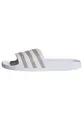 adidas Unisex-Adult Adilette Aqua Sandal, Footwear White/Platin Metallic/Footwear White, 46 EU
