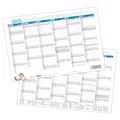 itenga Jahresplaner Kalender 2025 Tafelkalender Wandkalender klein DIN A5 stabile Ausführung - beidseitig bedruckt jede Seite 6 Monate