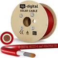 hb-digital Solarkabel 6 mm² H1Z2Z2-K TÜV zertifiziertes Photovoltaik Kabel für PV Anlagen 200m rot