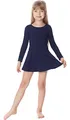 Merry Style Mädchen Body mit Rock Balletkleid Langarm MS10-138 (Dunkelblau, 122)