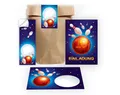 JUNAPACK Einladungskarten Bowling zum 10. Geburtstag Einladungen Karten mit Umschlägen Mitgebsel, Mitbringsel Set Bowling zum zehnten Geburtstag Gastgeschenke