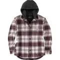 Carhartt Flannel-Fleece, Kapuzen-Hemd/Jacke - Grau/Dunkelgrau (Elm) - L
