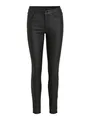VILA CLOTHES Damen Skinny Hose VICOMMIT RW NEW COATED-NOOS, Gr. 36 (Herstellergröße: S), Schwarz