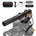 COMICA VM20 Super Cardioid Richtmikrofon Kamera Mikrofon, 3,5 mm Shotgun Video Mikrofon mit 75Hz/150Hz Low Cut Filter Modi & OLED Power Display, Externes Mikrofonfür Handy, DSLR, Kamera, Camcorder