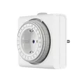 REV Zeitschaltuhr Steckdose - 24h Format, 96 Zeiten a 15min - mechanischer Timer Steckdose, 230VAC, max. 16A/3680W, weiß
