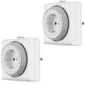REV 2er-Pack Mechanische Zeitschaltuhr Schalter Timer Intertek/GS-Zeichen  weiss