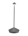 Zafferano, Pina Pro Lampe, Wiederaufladbare und Kabellose Tischlampe mit Touch Control, Geeignet für den Innen- und Außenbereich, Dimmer, 2700 K, Höhe 29 cm, Dunkelgrau