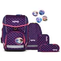 ergobag Schulranzen Lumi-Edition Cubo Set 5-teilig PerlentauchBär dunkelviolett