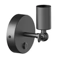 ledscom.de Wandleuchte FETRO, Schalter, schwarz matt, rund, 1x E27 max. 60W