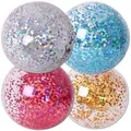 4 Stk. XXL Jumbo Glitzer Fun Ballon Ball Konfetti Pailletten 85 cm Ø Aufblasbar