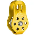 ALPIDEX Seilrolle Umlenkrolle 22 kN - Fix Pulley Flaschenzug - geeignet für Textilseile bis 13 mm Durchmesser - EN12278, Farbe:Gold
