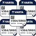 5 x V364 Uhren-Batterie Knopfzelle SR60 SR621SW AG1 VARTA Neu Silberoxid 364