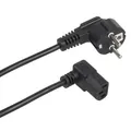 Kaltgerätekabel Netzkabel 3-Pin Schutzkontakt auf Kaltgerätestecker Schwarz 90