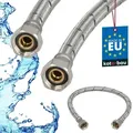 KOTARBAU® Flexschlauch 3/8 Zoll Wasserschlauch 50cm Panzerschlauch 3/8“x3/8“ Anschlussschlauch für Armatur Schlauch Für Wasserhahn Edelstahl...