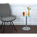 freeroom24 Beistelltisch Johanna Ø30cm in Silber Brillant, verschiedene Höhen Lieferbar (inkl. Montagewerkzeug), Lieferbare Höhen 30cm, 40cm, 50cm, 60cm, 70cm, 80cm silberfarben 50 cm