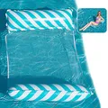 Yisscen Wasser Hängematte,Aufblasbares Schwimmbett 4-in-1Loungesessel Pool,Aufblasbare Hängematte,Pool Float Inflatable Swimming Bed,für Kinder Erwachsene Party Schwimmbad Strand (Blau)