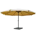Mendler Sonnenschirm Meran Pro, Gastronomie Marktschirm mit Volant Ø 5m Polyester/Alu 28kg mit Ständer - creme