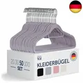 Blumtal Kleiderbügel 50 Stück - Kleiderbügel Samt 360° drehbar und belastbar - K