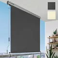 Sol Royal Senkrechtmarkise 180x250 cm MS5 Markise – Robuster Balkonsichtschutz Abnehmbare Handkurbel Wasserabweisender Sonnenschutz Terrasse Balkon Garten Wetterfeste Vertikalmarkise Anthrazit