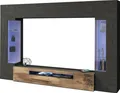 INOSIGN Wohnwand New Egypt, (4-St., Breite 290cm), bestehend aus 2 Stauraumvitrinen, 1 Lowboard, 1 Hängeschrank, Zement ahorn pereira