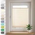 Sonello Plissee Klemmfix ohne Bohren 50cm x 140cm Beige Faltrollo Plisseerollo Jalousie für Tür & Fenster Blickdicht Sichtschutz Sonnenschutz Fertifplissee Rollo