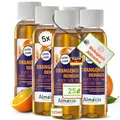 AlmaWin® Orangenöl Reiniger EXTRA STARK [5x 125ml] ideal als starker Allesreiniger & Fettlöser - Veganes Orangenreiniger Konzentrat mit fruchtigem Duft - Besonders ergiebiger Orangenölreiniger