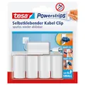 tesa Powerstrips Kabelclip/Kabel Clip selbstklebend/Zur Fixierung von Kabeln/In Weiß / 1 x 5 Stk.