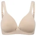 Naturana Bügelloser BH Basic (1-tlg) Schalen-BH ohne Bügel - Nahtlose Cups, Gepolsterte Entlastungsträger beige|braun 80