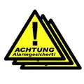 PENTATECH 40201 Warnaufkleber Achtung Alarmgesichert Sprachen Deutsch 3er Set (B x H) 85mm x 70mm
