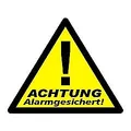 Pentatech WAK-A Warnaufkleber: Achtung Alarmgesichert! Dreiecksform, Vorderseite