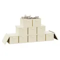 WOLTU Faltbare Aufbewahrungsboxen 10 Stück, Stoffboxen mit Deckel, Aufbewahrungskörbe für Kleidung, Bettdecke, Spielzeug, Creme, 48x36x30cm