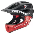 Rockbros TT-32005 Größe M Schwarz Fahrradhelm Fullface Kinder MTB BMX Downhill Schutzhelm Helm Belüftet Leicht
