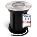 linovum BORU Bodenstrahler außen LED 230V GU10 dimmbar IP67 mit LED Leuchtmittel 6,5W neutralweiß - Weglampe außen 230V befahrbar