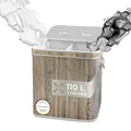 osoltus Wäschebox Camps Bay aus Bambus - Wäsche-Sortierer mit Deckel - Bad-Organzier - Wäschetruhe - Badezimmer Wäsche-Sortiersystem - Natur Grau